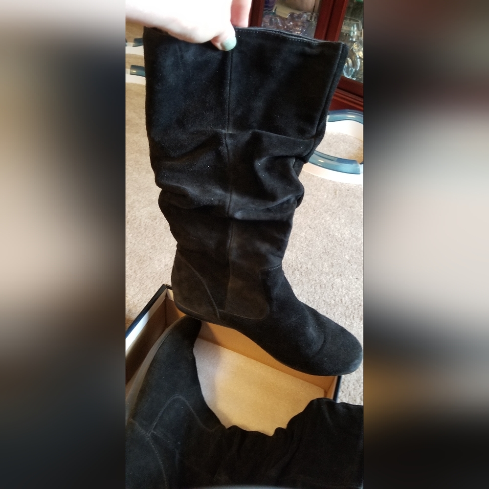 Black leather boots